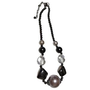 Elegant Black Brown Chunky Beaded Statement Necklace Fashion Jewelry Women